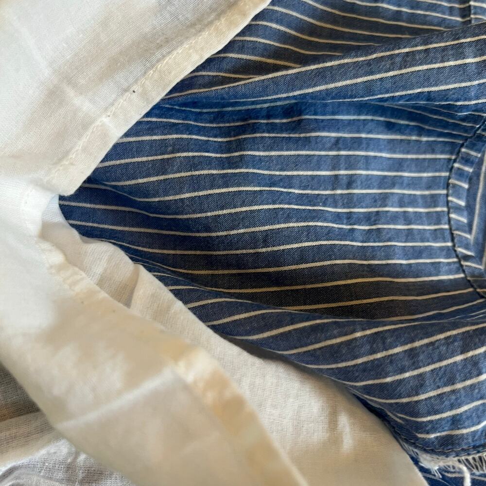 Vineyard Vines Embroidered Blue Striped Summer Tunic Shift Dress Size Small - Picture 8 of 8